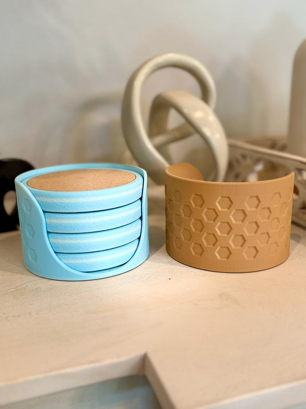 Custom Engraved Coaster Set: 3D Printed, Magnetic Bottle Opener, USA Made