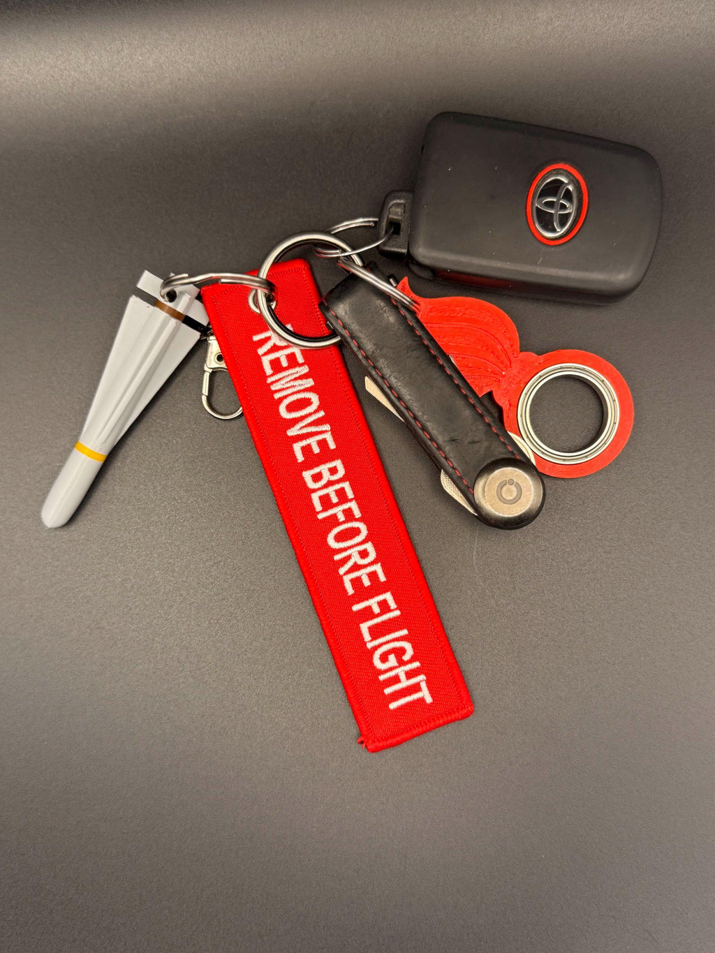 AGM-65 Maverick Keychain: Aviation Gift with Remove Before Flight Tag