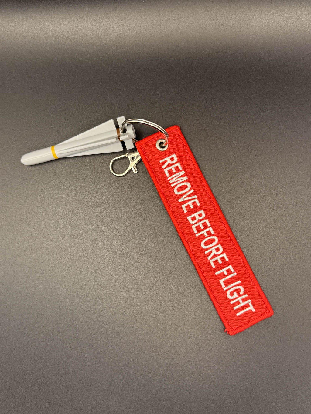AGM-65 Maverick Keychain: Aviation Gift with Remove Before Flight Tag