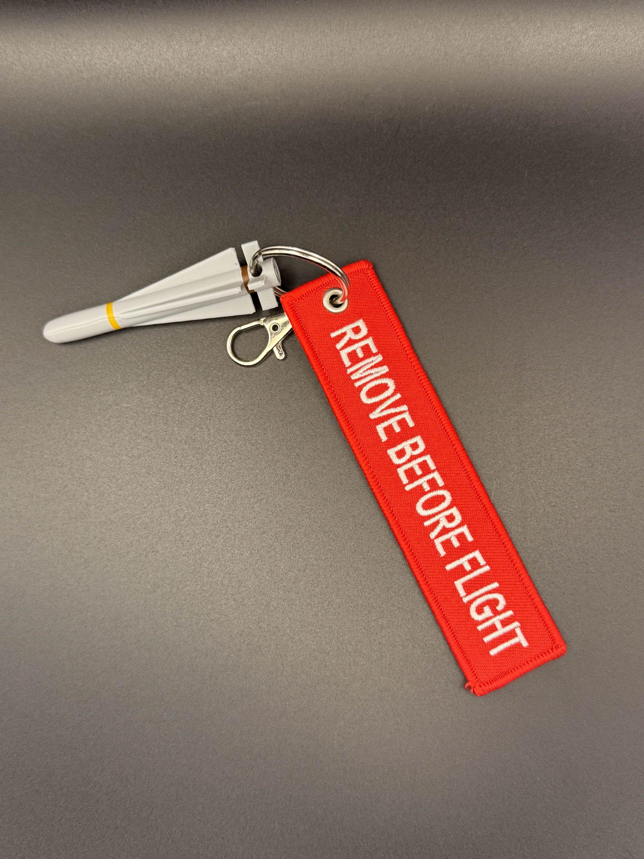 AGM-65 Maverick Keychain: Aviation Gift with Remove Before Flight Tag