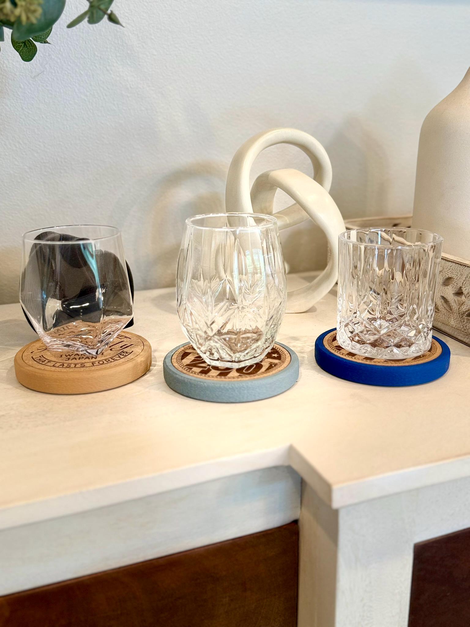 Custom Engraved Coaster Set: 3D Printed, Magnetic Bottle Opener, USA Made