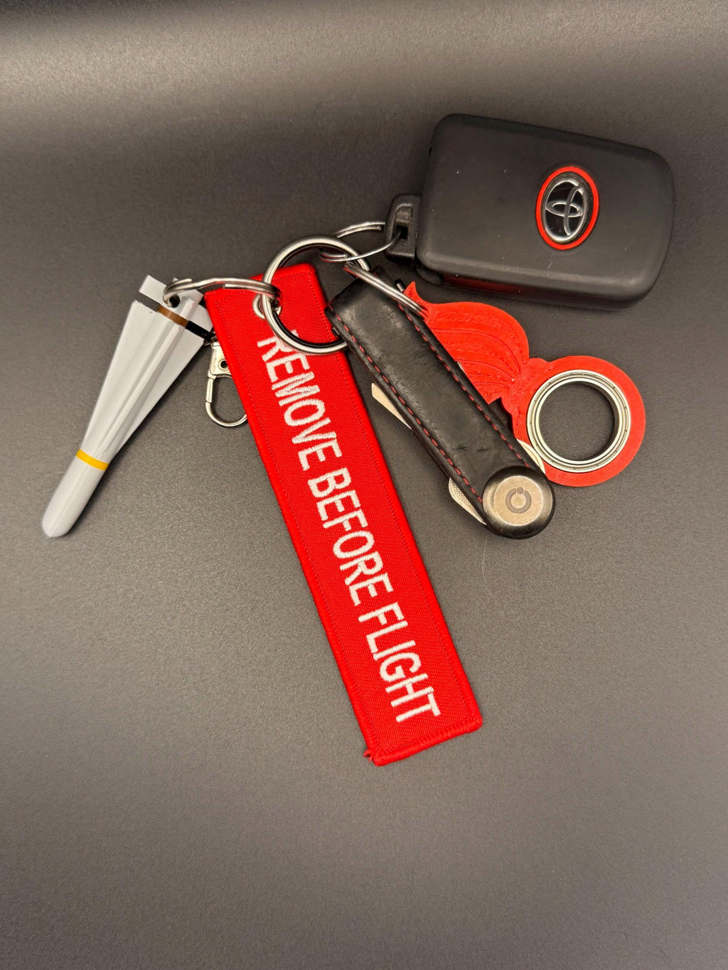 AGM-65 Maverick Keychain: Aviation Gift with Remove Before Flight Tag