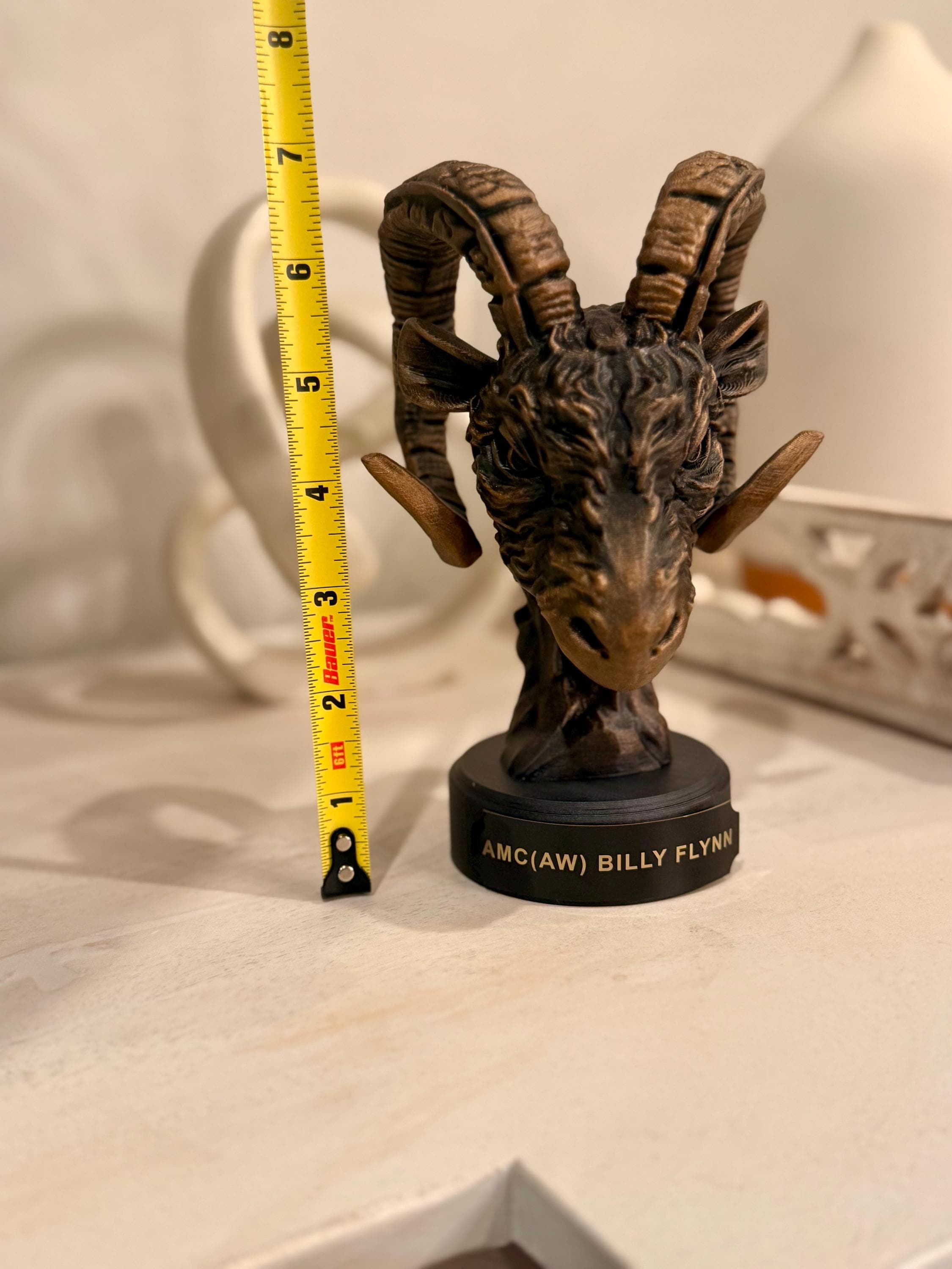 Custom Navy Chief Goat Head Sculpture: Hand-Painted USN Retirement Gift