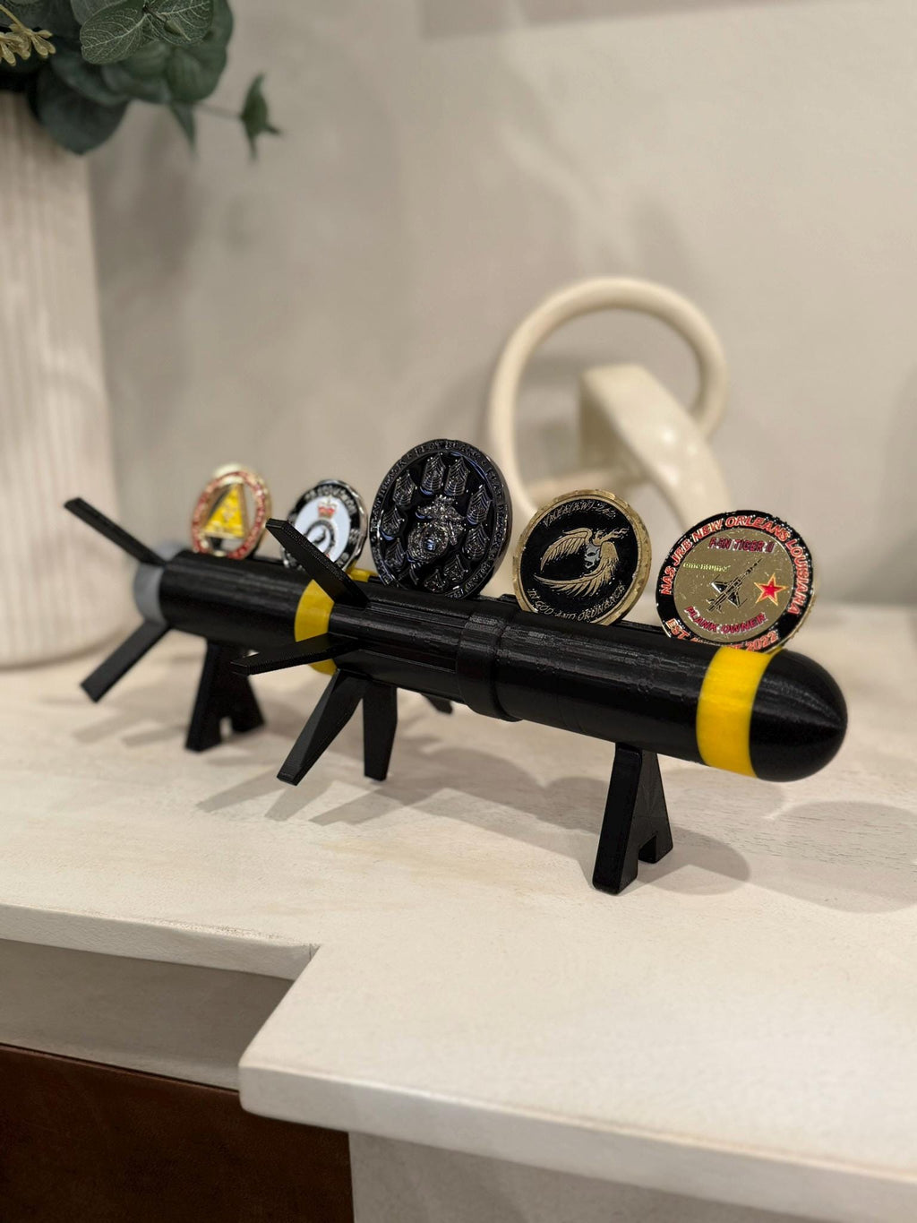 Javelin Missile Challenge Coin Display: 3D Printed Veteran Gift