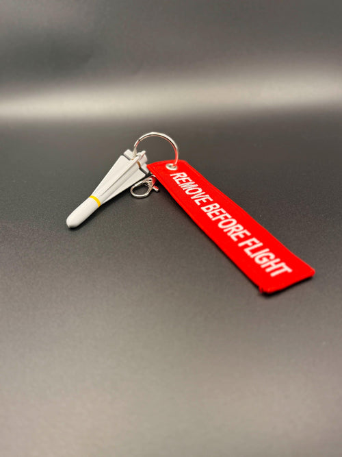 AGM-65 Maverick Keychain: Aviation Gift with Remove Before Flight Tag