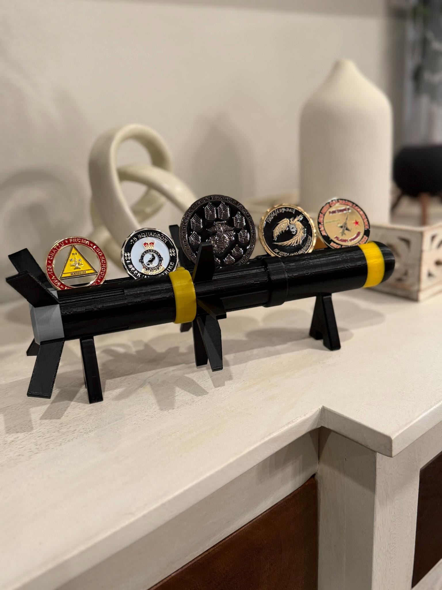 Javelin Missile Challenge Coin Display: 3D Printed Veteran Gift