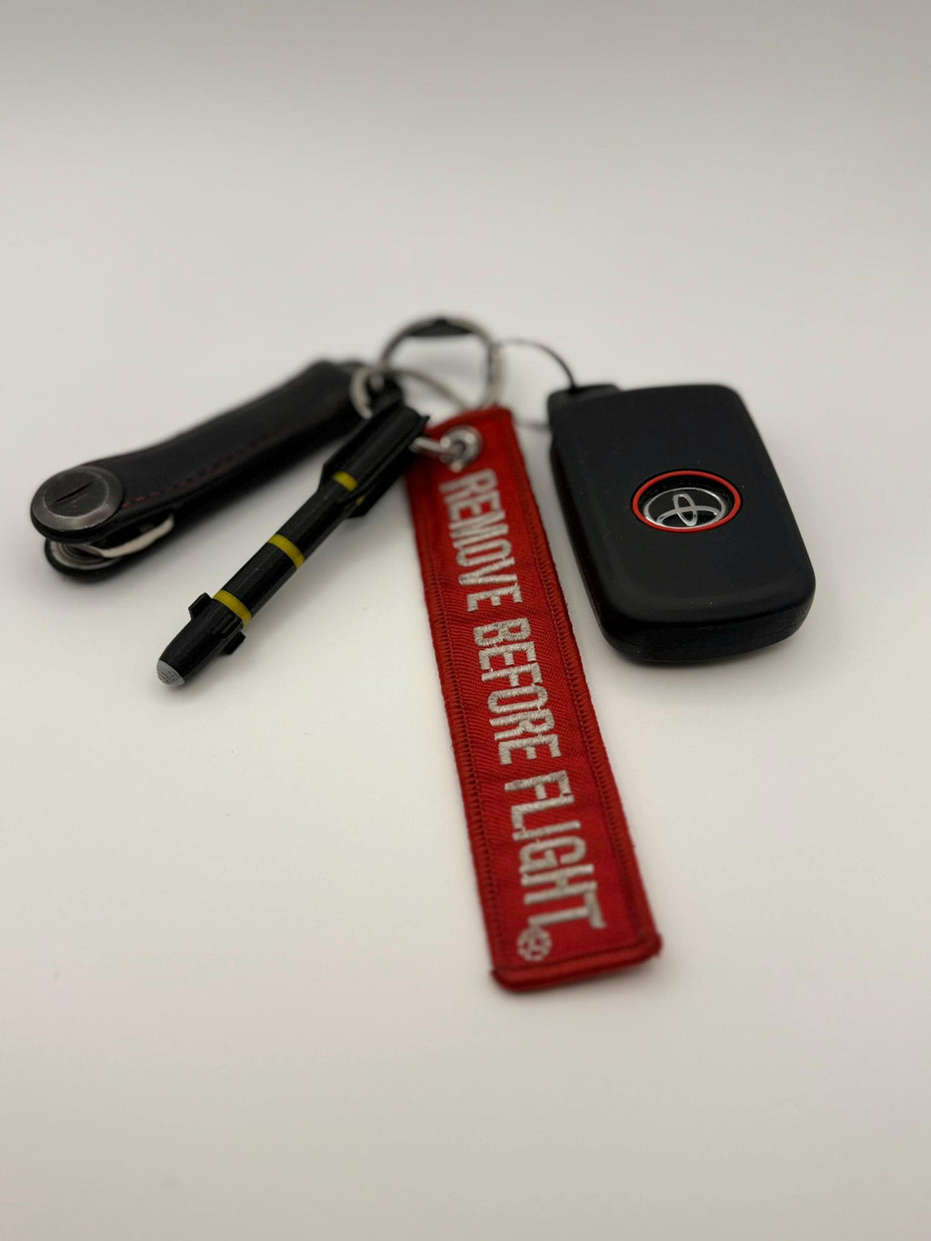 Hellfire Missile Keychain: 3D Printed Aviation Gift with Remove Before Flight Tag